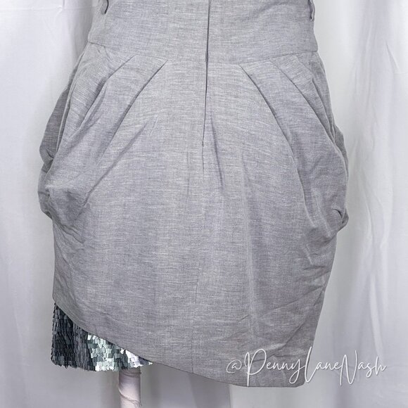 NWT Mack & James by Badgley Mischka Strapless Mini Dress Gray - Picture 12 of 12